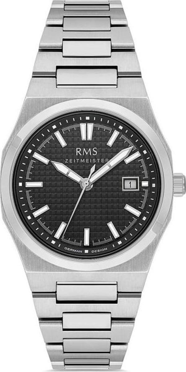 Rms Zeitmeister RMS.1.AG1611.02-W Kristal Cam Takvimli 5 Atm Suya Dayanıklı Metalik Renk Erkek Kol Saati - Image 1