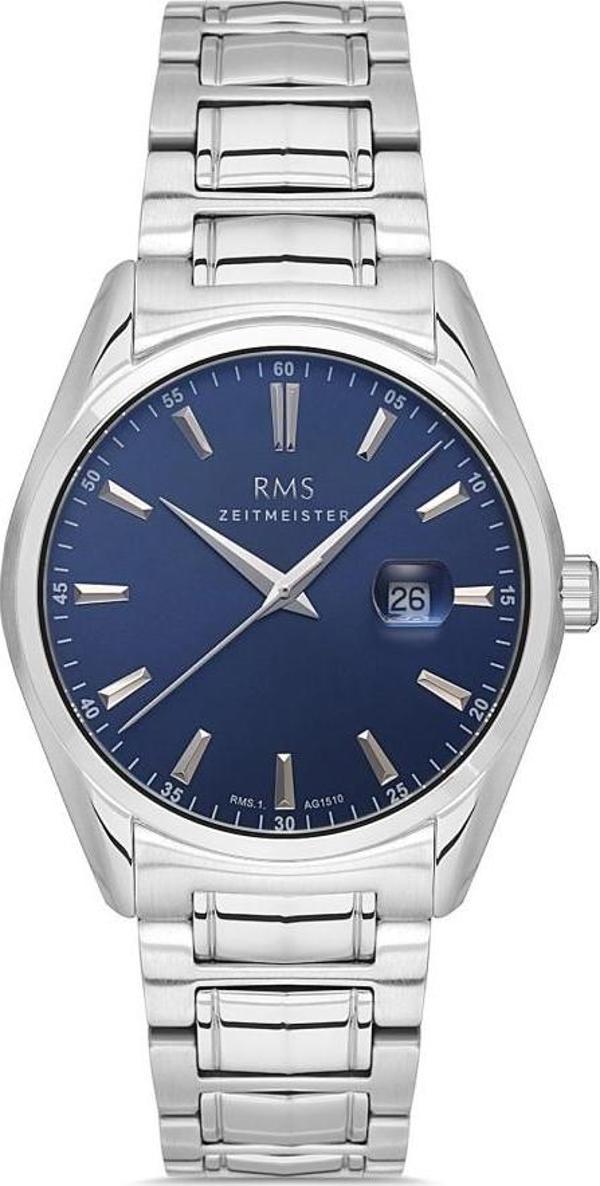 Rms Zeitmeister RMS.1.AG1510.03 Bombeli Takvim Kristal Cam 5 Atm Suya Dayanıklı Metalik Renk Erkek Kol Saati - Image 1
