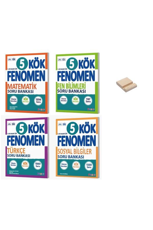 5. Sınıf KÖK Matematik Fen Türkçe ve Sosyal Soru Bankası 4lü Set + Telefon Standı - Image 1