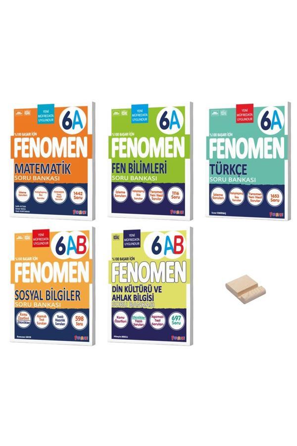 6. Sınıf A Serisi Matematik Türkçe Fen Sosyal ve Din 5li Soru Bankası + Telefon Standı - Image 1