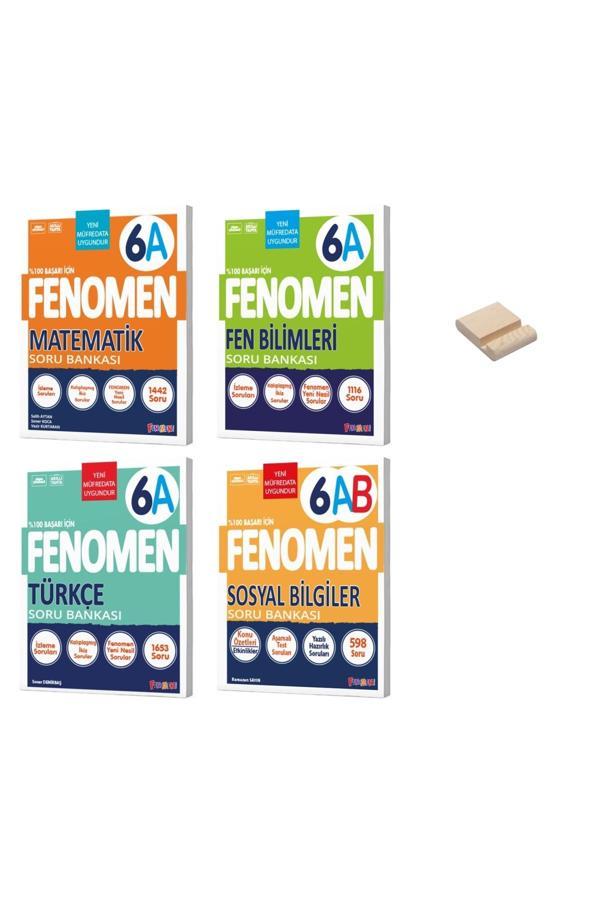 6. Sınıf A Serisi Matematik Türkçe Fen ve Sosyal 4lü Soru Bankası + Telefon Standı - Image 1