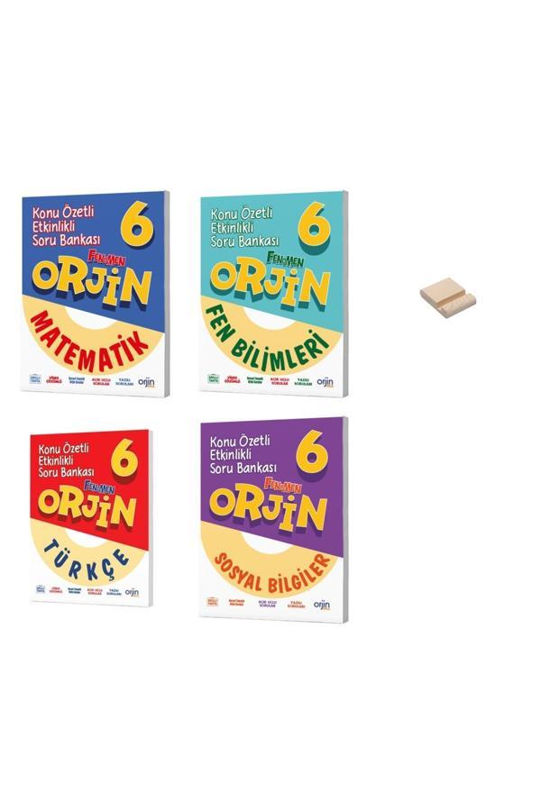 6. Sınıf Orjin Matematik Fen Bilimleri Türkçe ve Sosyal Bilgiler Konu Özetli Soru Bankası 4lü Set - Image 1