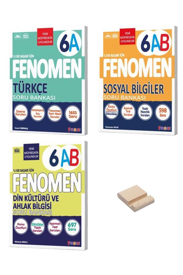 6. Sınıf A Serisi Türkçe Sosyal ve Din 3lü Set Soru Bankası + Telefon Standı - Image 1