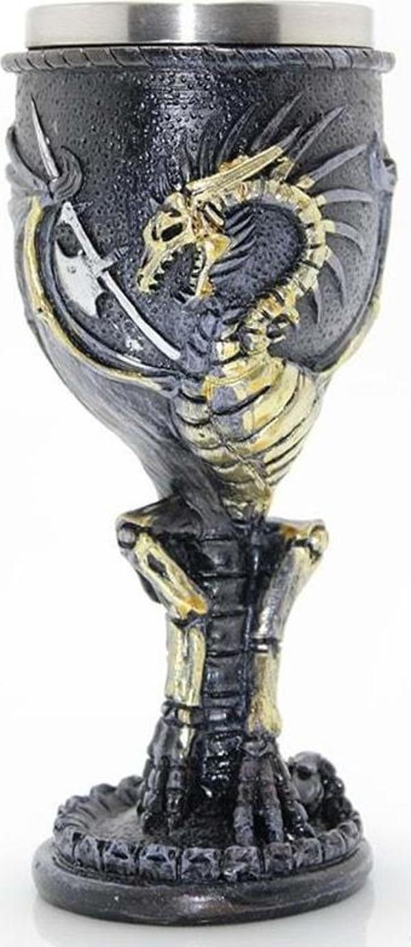 Ejderha Tasarımlı Paslanmaz Çelik Kadeh Bardak - Image 1