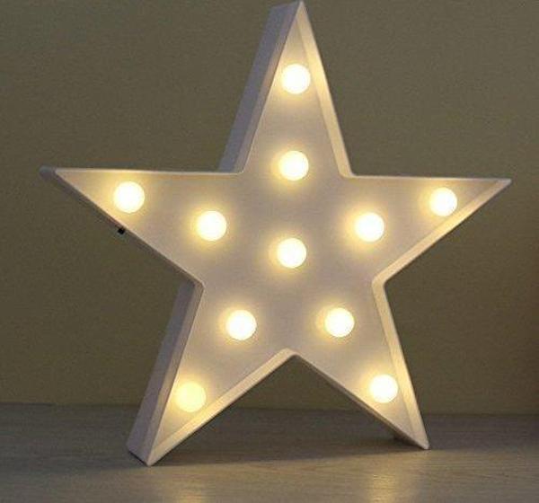 Led Işıklı Beyaz Yıldız Gece Lambası Dekoratif Aydınlatma - Image 1