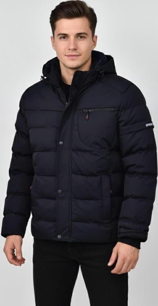 Erkek Kapüşonlu İç Kürklü Spor Mont 99528 BGL-ST04880 - Image 1