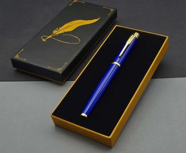 Öğretmenler Günü Hediyesi Kutulu Metal Mavi Kalem - Image 1