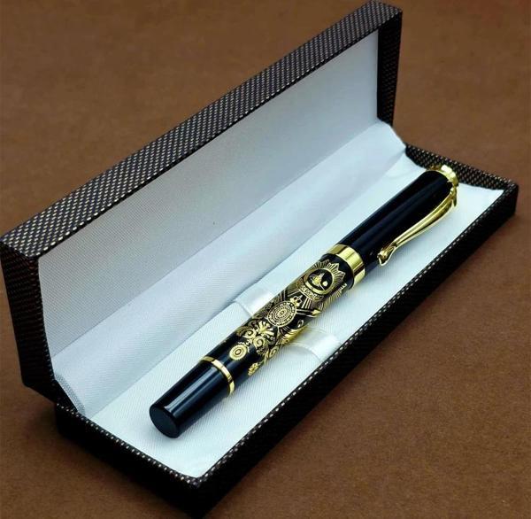 Kutulu Osmanlı Tuğralı Metal Kalem - Image 1