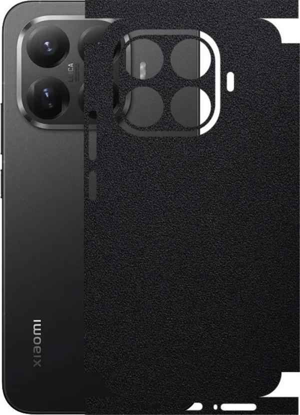 Xiaomi 15T Pro ile Uyumlu 360 Arka Kaplama  Deri Desenli Siyah - Image 1