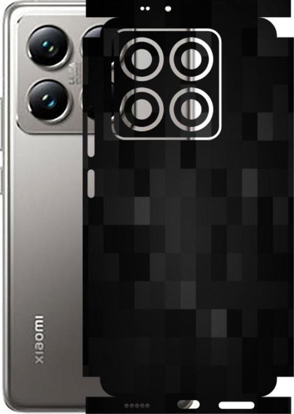 Xiaomi 14T Pro ile Uyumlu 360 Arka Kaplama  Pixel Desenli Siyah - Image 1
