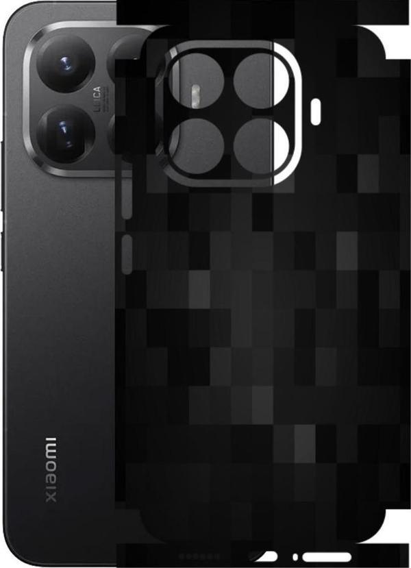 Xiaomi 15T Pro ile Uyumlu 360 Arka Kaplama  Pixel Desenli Siyah - Image 1