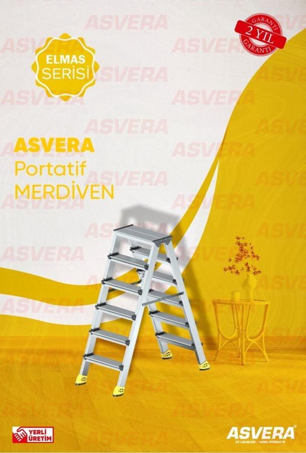 Yakut Serisi – 6+6 Alüminyum Çift Çıkışlı Merdiven | Ev, Bahçe ve İş Yerleri için Pratik Kullanım - Image 1