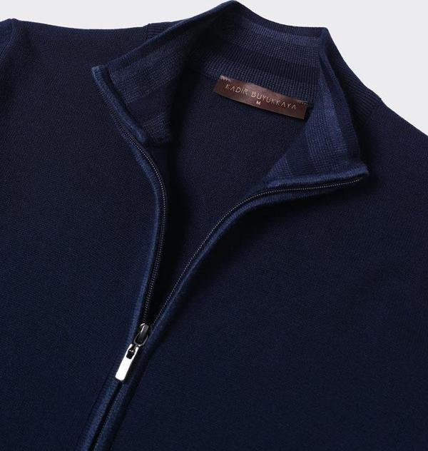 Fermuarlı Yarım Balıkçı Yaka Erkek Hırka-GKW6506W - Image 1