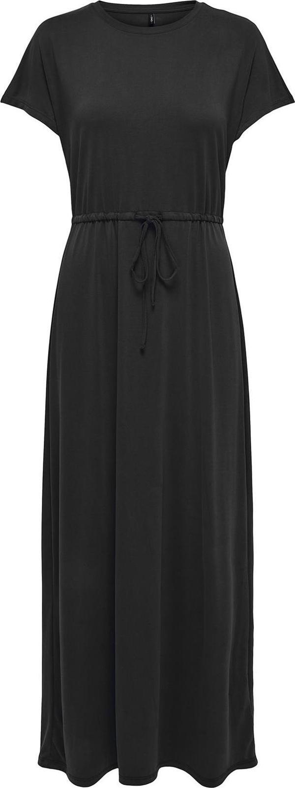 Only Onlhannah Regular Fit Bisiklet Yaka Bağlama Detaylı Bayan Elbise 15348761 SİYAH - Image 1