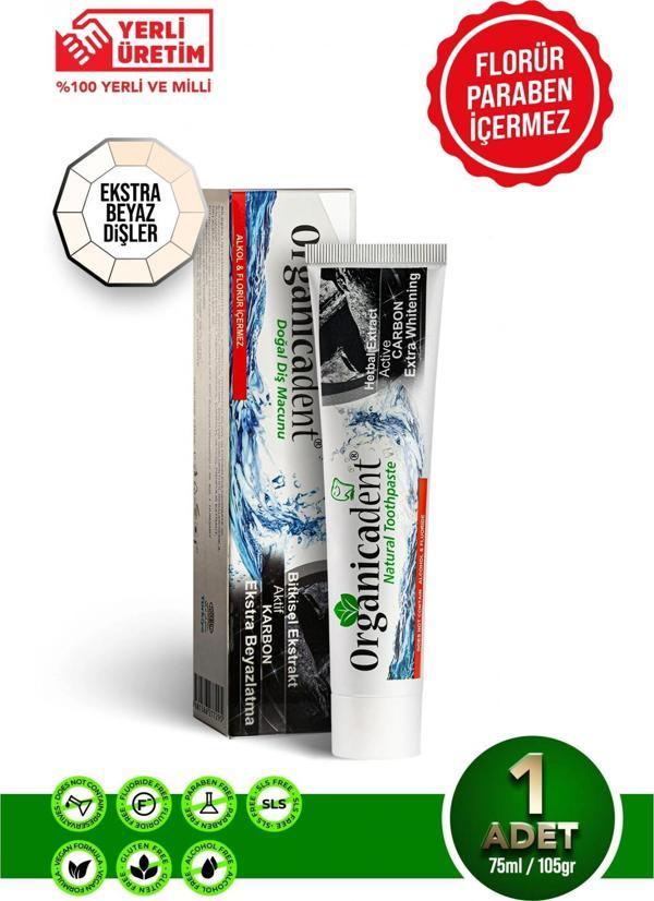 Organicadent Aktif Karbonlu Doğal Diş Macunu 75 Ml - Image 1