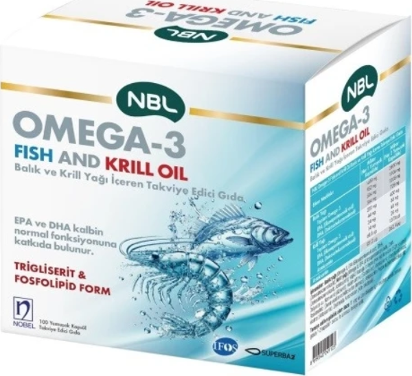 NBL Omega 3 Fish/Krill Oil 100 Kapsül - Image 1
