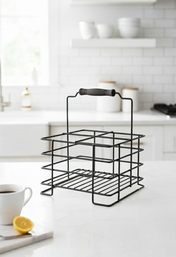 Sunny 4 Hazneli Sosluk ve Baharatlık Organizer Siyah - Image 1