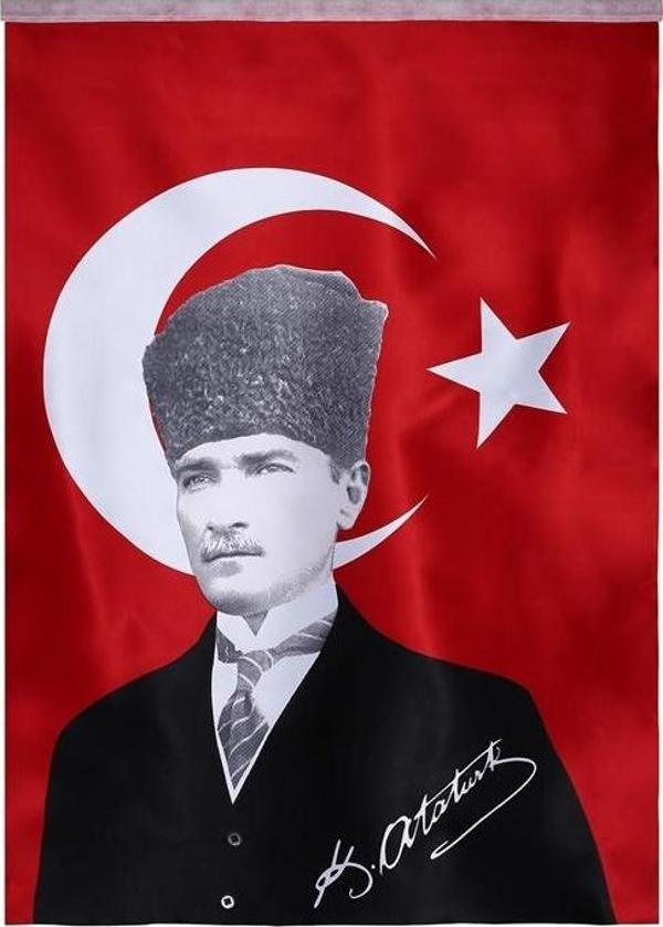 Atatürklü Bayrak 100X150 Atalı Türk Bayrağı - Image 1