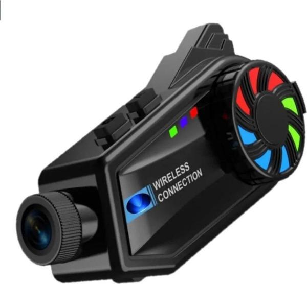 BT68 1080P Geniş Açılı Kameralı  Motosiklet Kask Kulaklığı 3000mAh Bataryalı Bluetooth - Image 1