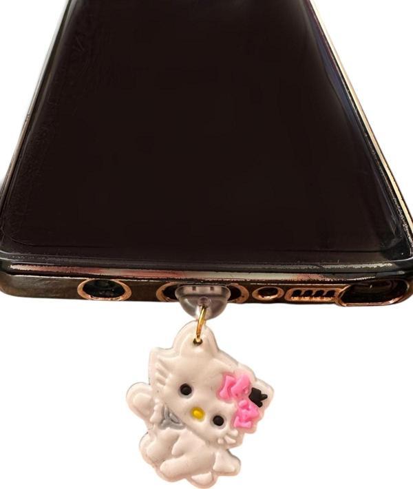 Buki'Nin Atölyesi Lightning (Iphone Girişli Şarj Yeri) Telefon Şarj Koruma Aksesuarı / Toz Tıpası / Charm Kedi - Image 1