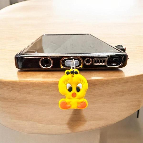 Buki'Nin Atölyesi Lightning (Iphone Girişli Şarj Yeri) Telefon Şarj Koruma Aksesuarı / Toz Tıpası / Charm Tweety - Image 1