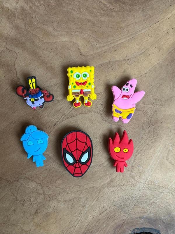 Buki'nin Atölyesi Jibbitz Terlik Süsü Sünger Bob ,Bay Yengeç ,Ateş Ve Su ,Patrick 6'Lı Set - Image 1