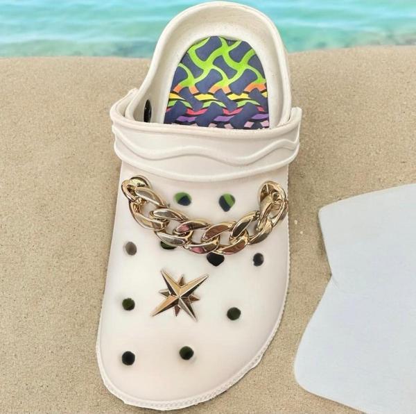 Buki'Nin Atölyesi Taşlı Ve Zincir Terlik Süsü Jibbitz 2 Li Set - Image 1