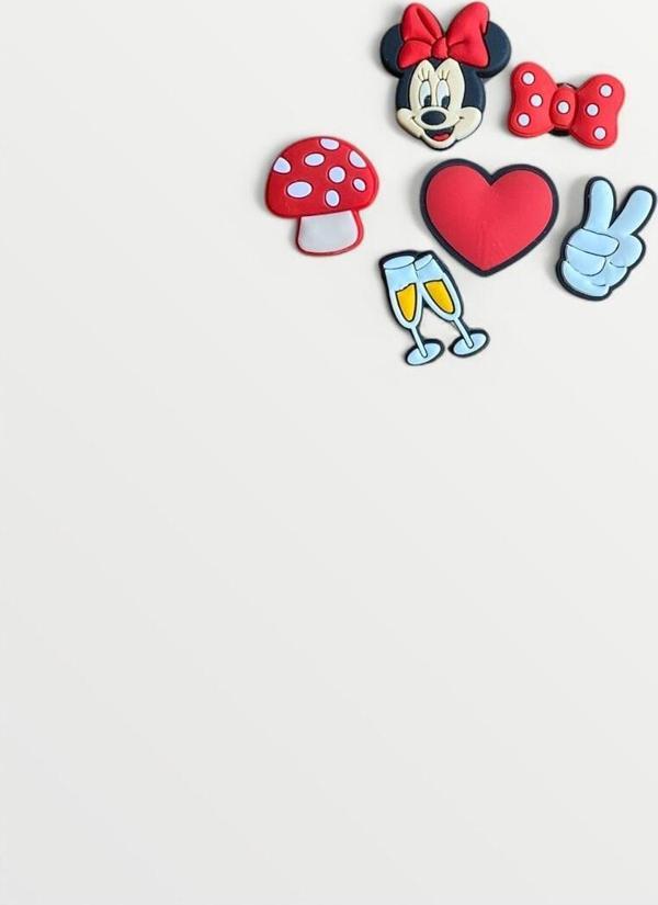 Buki'nin Atölyesi Jibbitz Terlik Süsü 6 Lı-Mini Fare,Mantar,Kalp,Kurdela,Kadeh - Image 1