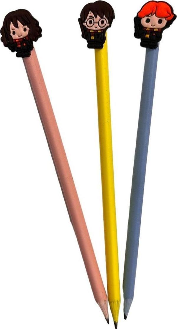 Buki'Nin Atölyesi 3D Harry Poter Figürlü Kalem Başlığı Ve Kurşun Kalem A06 3 Lü Set - Image 1