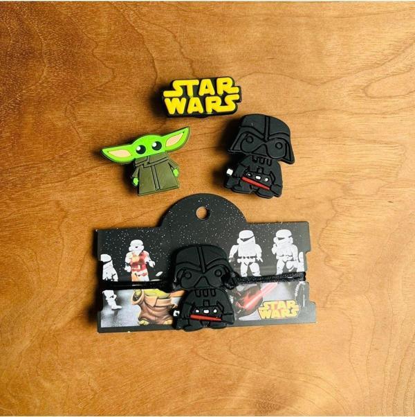Buki'nin Atölyesi Star Wars 4 Lü Set Jibbitz Terlik Süsü Ve Makrome Örgülü Ayarlamalı Çocuk Bilekliği - Image 1