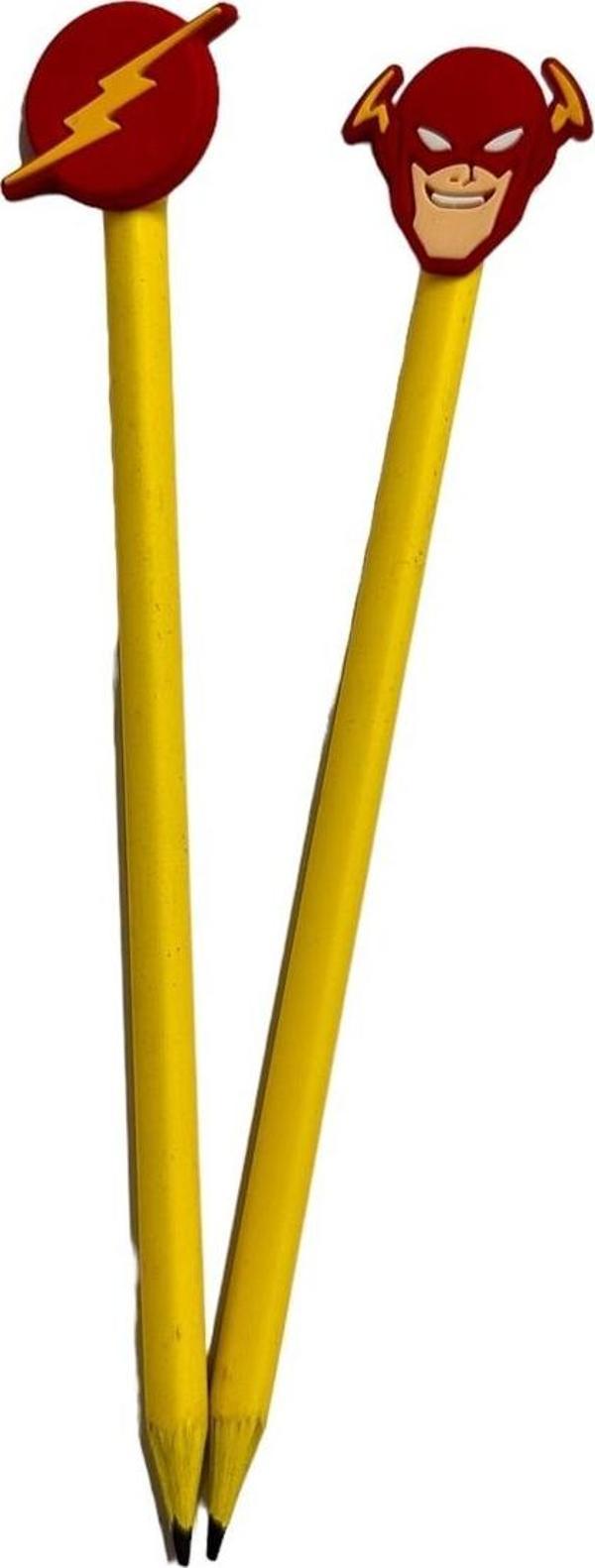 Buki'Nin Atölyesi 3D Flash Marvel Figürlü Kalem Başlığı Ve Kurşun Kalem A06 2 Li Set - Image 1