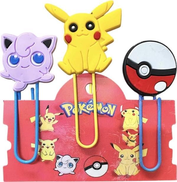 Buki'Nin Atölyesi Pokemon Kitap Ayracı / Ataç 3 Lü Set Pikachu Jigglypuff - Image 1