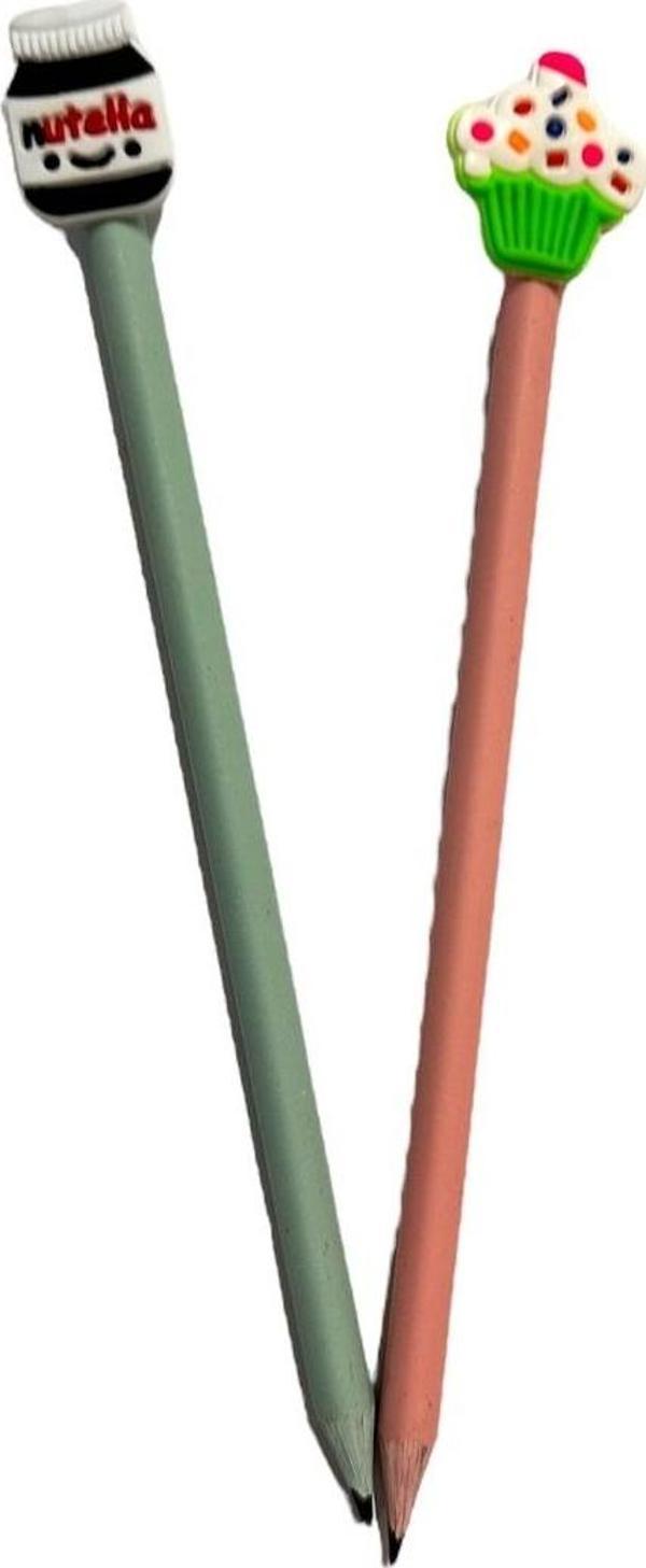 Buki'Nin Atölyesi 3D Nutella Cupcakefigürlü Kalem Başlığı Ve Kurşun Kalem A06 2 Li Set - Image 1