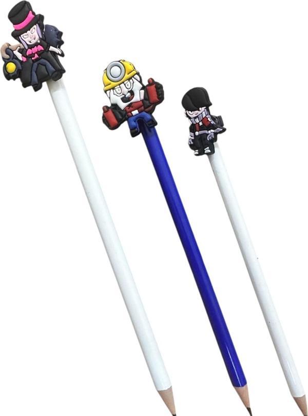 Buki'Nin Atölyesi Brawl Stars Başlıklı Kalem Süsü Figürlü Ve Kurşun Kalemli 3 Lü Set - Image 1
