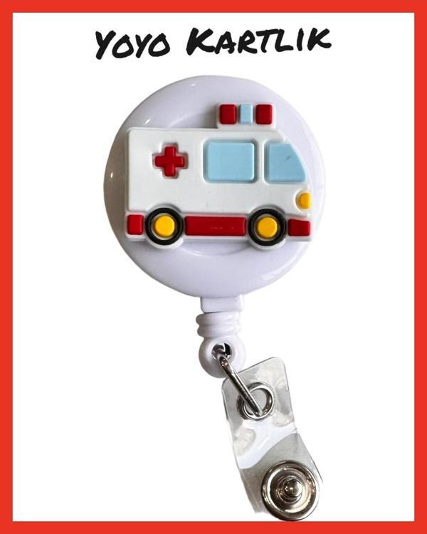 Buki'Nin Atölyesi Yoyo Yaka Kartlığı / Kartlık Figürlü Y027 Hastane Konsepti Ambulans - Image 1