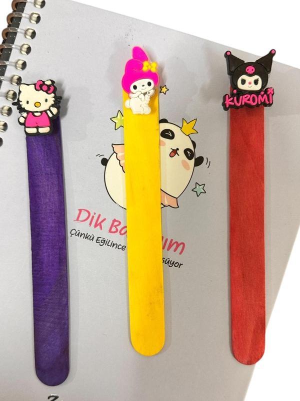 Buki'Nin Atölyesi Kuromi My Melodi Hello Kitty Kitap Ayracı 3 Lü Set - Image 1