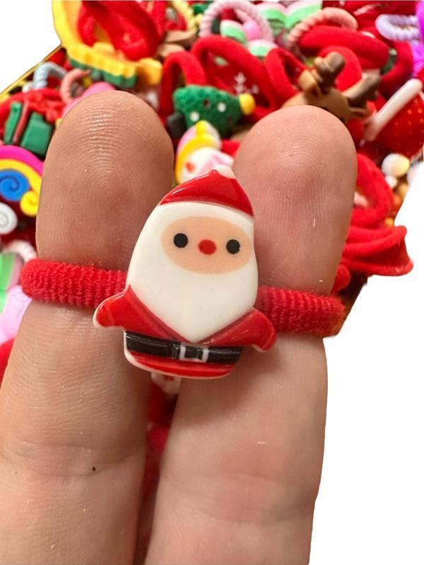 Buki'Nin Atölyesi Yılbaşı Temalı Küçük Figürlü Lastik Toka Karışık 10 Adet - Image 1