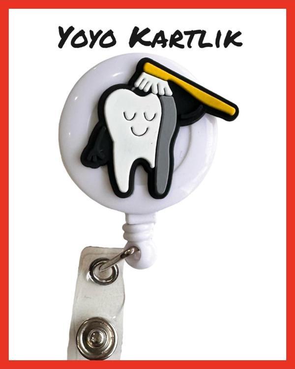 Buki'Nin Atölyesi Yoyo Yaka Kartlığı / Kartlık Figürlü Y006 Hastane Konsepti Diş - Diş Fırçası - Image 1