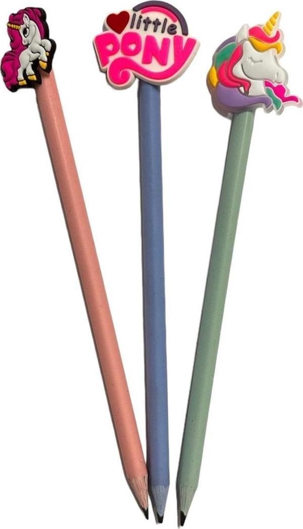 Buki'Nin Atölyesi 3D Figürlü Kalem Başlığı Ve Kurşun Kalem A06 3 Lü Set - Image 1