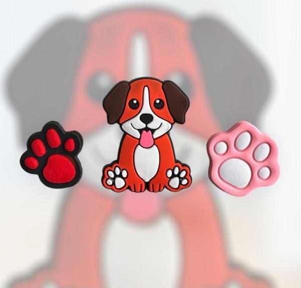 Buki'Nin Atölyesi Terlik Süsü Jibbitz Köpek Pati 3'Lü Set - Image 1