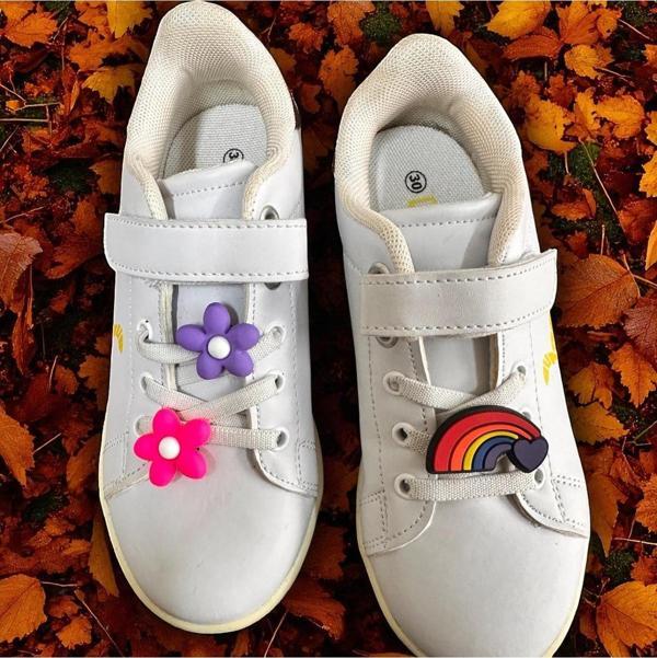 Buki'Nin Atölyesi Spor Ayakkabı Bağcık Jibbitz / Charm / Süsü Klipsli Papatya, Gökkuşağı 3 Lü Set - Image 1
