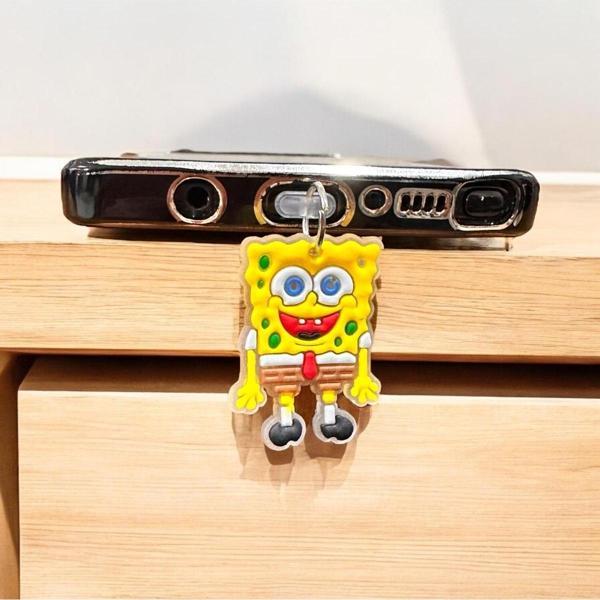 Buki'Nin Atölyesi Lightning (Iphone Girişli Şarj Yeri) ) Telefon Şarj Koruma Aksesuarı / Toz Tıpası / Charm Sünger Bob - Image 1