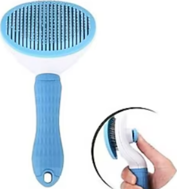 Mucit Home   Otomatik Tarak Temizlenen Tuşlu Evcil Hayvan Fırçası Kedi Köpek Tüy Toplayıcı Tarak silikon saplı mv - Image 1