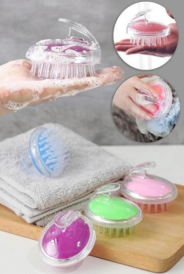 Mucit Home Duş Tarağı Yumuşak Silikon Saç Yıkama Saç Derisi Masaj Tarağı - Image 1