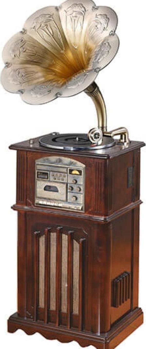 Gramofon Ahşap Standlı Plakçalar 135cm Radyo Bluetooth Usb Pikap C0352 - Image 1