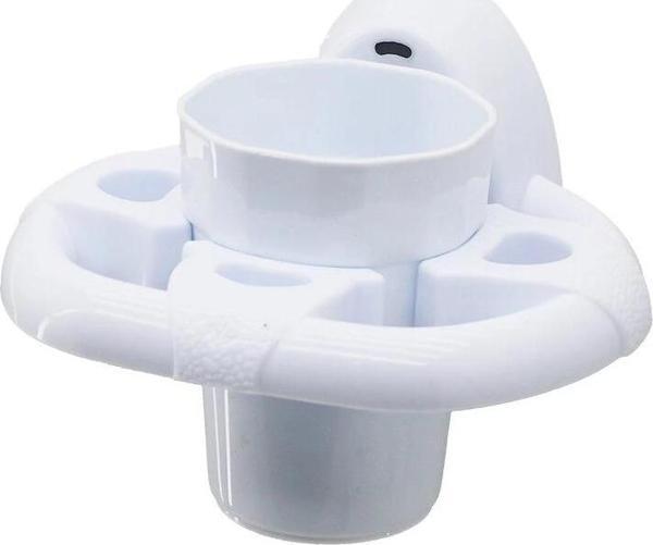 Diş Fırçalık  Beyaz Plastik Yapışkanlı - Duvara Monte - Image 1