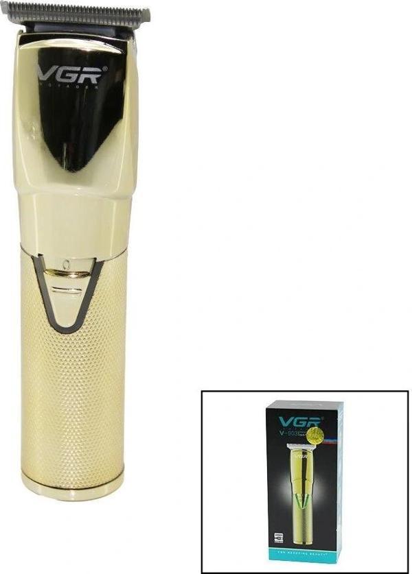 Gold Krom Kaplama Gövde  Saç - Sakal Kesme Traş Makinesi  Usb Şarjlı V-903 - Image 1
