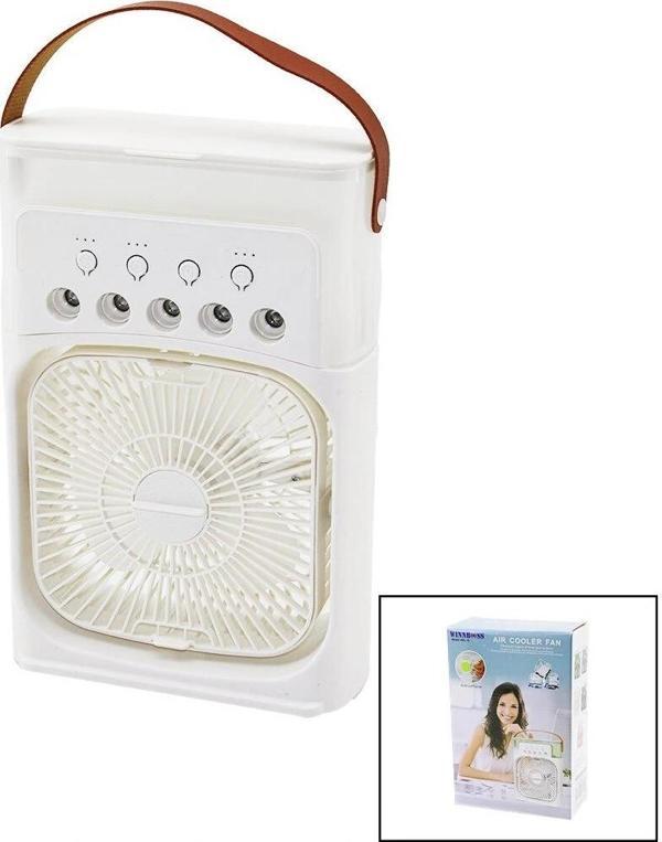 3in1 Hava Nemlendirme - Fan - Gece Lambası Masa Üstü Buzlu Vantilatör 360 Derece Usb Şarj 3kademe Hı - Image 1