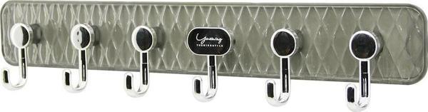 Delux Askı Mika Kristal Plastik Tabanlı  6 Kollu= Tak Çıkar  Yapışkanlı Montaj 6x42cm - Image 1