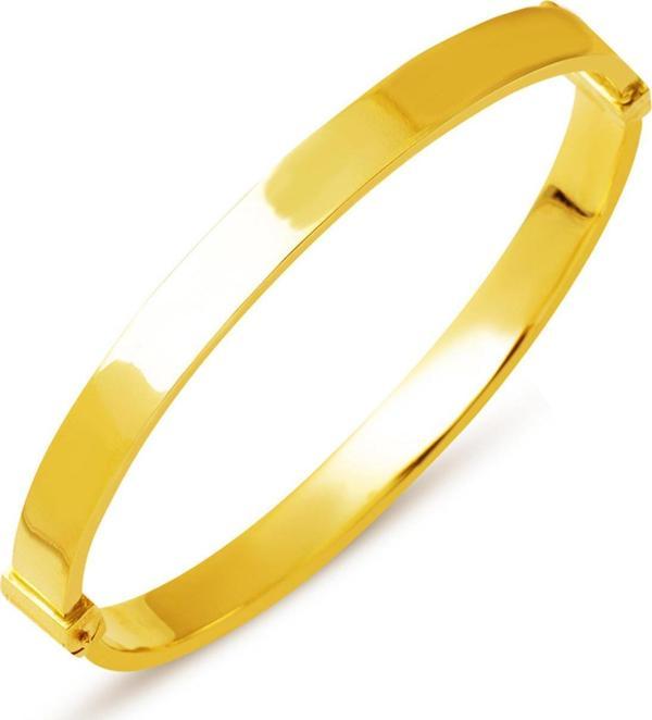 Desensiz Klasik Taşsız Kelepçe Altın Bilezik - Image 1